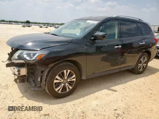 2018 Nissan Pathfinder SV z VIN 5N1DR2MN3JC605554, wystawiony jako Copart lot #57777015 z przebiegiem 70 973 mil mil oraz Czysty tytuł • Clean title. Historia ofert i sprzedaży dostępna na DreamBid. Obrazek 1.