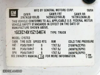2005 Chevrolet Silverado 1500 Work Truck with VIN 1GCEC14X15Z134674, listed as a Copart auction lot 50159365 with 207,248 mi miles and Salvage Title. Bid and sale history available at carsss.com. Image 13.