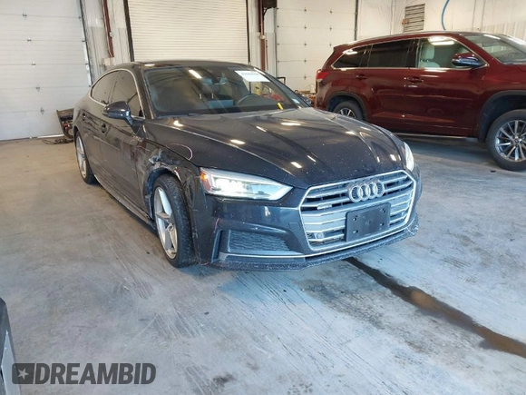 2018 Audi A5 Sportback Premium Plus with VIN WAUENCF52JA133055, listed as a IAAI auction lot 41644106 with 71,558 mi miles. Bid and sale history available at carsss.com. Image 1.