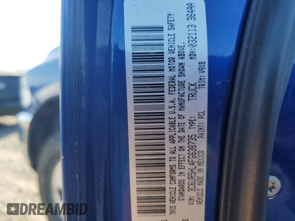 2015 Ram 2500 Tradesman с VIN 3C6UR5HL4FG638735, выставлен на аукционе Copart как лот 76834524 с пробегом Не указан миль и Чистый • Clean title. История ставок и продаж доступна на DreamBid. Изображение 12.