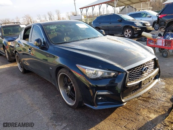 2020 Infiniti Q50 3.0t SPORT with VIN JN1EV7AR2LM255858, listed as a IAAI auction lot 41222376 with 51,514 mi miles. Bid and sale history available at carsss.com. Image 1.