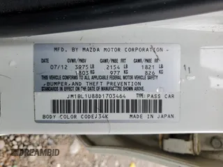 2013 Mazda 3 i Sport с VIN JM1BL1U88D1703464, выставлен на аукционе Copart как лот 56789865 с пробегом Не указан миль и Чистый • Clean title. История ставок и продаж доступна на DreamBid. Изображение 13.