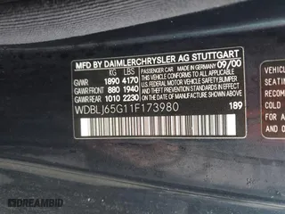 2001 Mercedes-Benz CLK-Class with VIN WDBLJ65G11F173980, listed as a Copart auction lot 87249744 with 0 mi miles and Clean Title. Bid and sale history available at carsss.com. Image 12.
