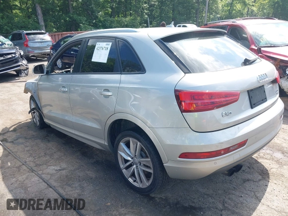 2017 Audi Q3 Premium with VIN WA1ECCFS2HR013647, listed as a IAAI auction lot 42376718 with Not provided miles and . Bid and sale history available at DreamBid. Image 3.