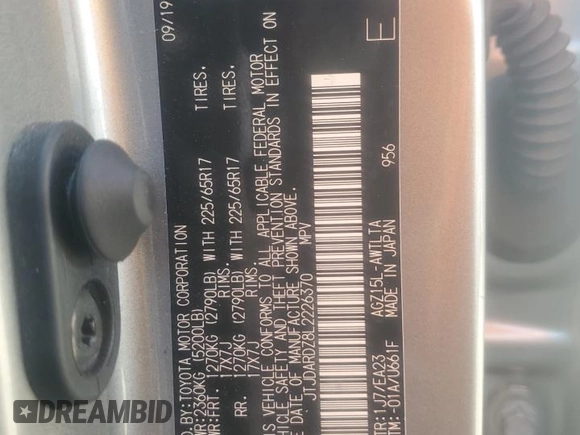 2020 Lexus NX 300 с VIN JTJDARDZ8L2226370, выставлен на аукционе Copart как лот 53962425 с пробегом 82 118 миль миль и Списание • Salvage title. История ставок и продаж доступна на DreamBid. Изображение 12.