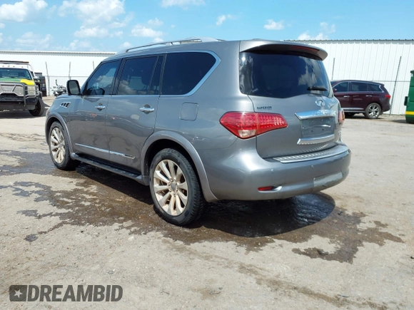 2013 Infiniti QX56 with VIN JN8AZ2NEXD9060450, listed as a IAAI auction lot 42388986 with 124,129 mi miles and . Bid and sale history available at DreamBid. Image 3.