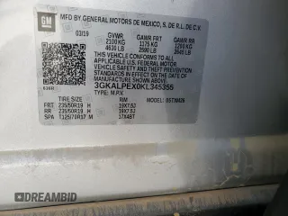 2019 GMC Terrain SLT with VIN 3GKALPEX0KL345355, listed as a Copart auction lot 49847285 with 0 mi miles and Salvage Title. Bid and sale history available at carsss.com. Image 12.