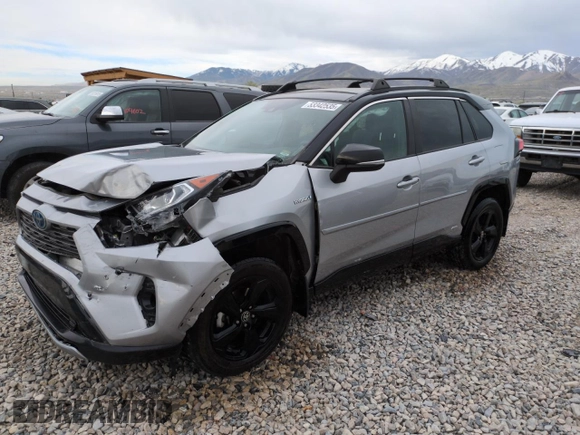 2021 Toyota RAV4 Hybrid XSE with VIN 4T3E6RFV1MU047714, listed as a Copart auction lot 53342535 with 91,868 mi miles and Salvage title. Bid and sale history available at DreamBid. Image 1.