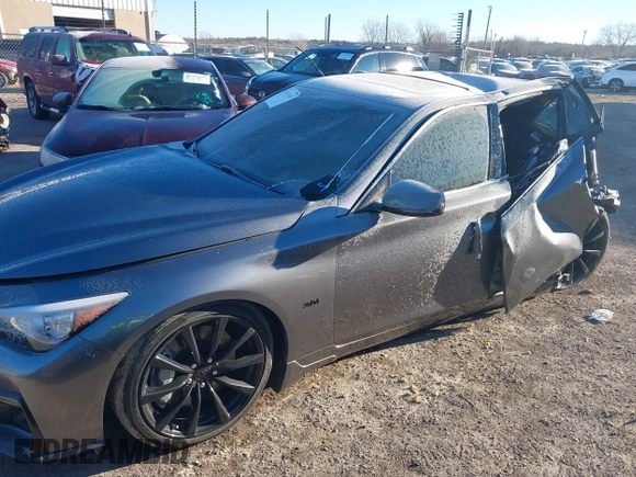 2018 Infiniti Q50 3.0t LUXE with VIN JN1EV7AP3JM360470, listed as a IAAI auction lot 41307365 with 74,875 mi miles. Bid and sale history available at carsss.com. Image 17.