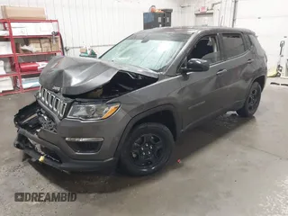 2019 Jeep Compass Sport with VIN 3C4NJCAB1KT762800, listed as a IAAI auction lot 41917374 with 90,184 mi miles and . Bid and sale history available at DreamBid. Image 2.