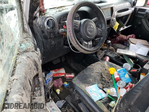2017 Jeep Wrangler Willys Wheeler with VIN 1C4AJWAG7HL589574, listed as a Copart auction lot 79006504 with 117,075 mi miles and Salvage Title. Bid and sale history available at DreamBid. Image 8.