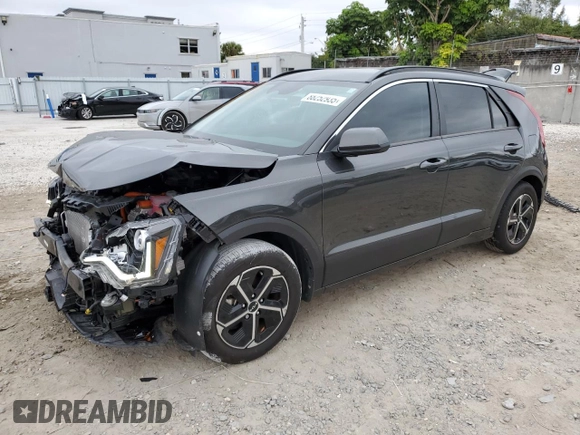 2023 Kia Niro LX with VIN KNDCP3LE8P5087676, listed as a Copart auction lot 88252935 with 14,805 mi miles and Salvage Title. Bid and sale history available at carsss.com. Image 1.