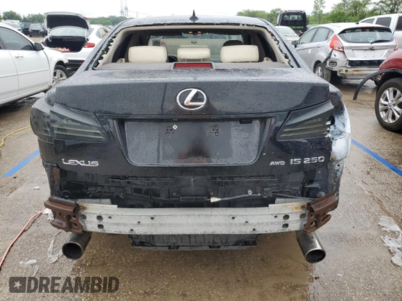2010 Lexus IS 250 with VIN JTHCF5C27A5041833, listed as a Copart auction lot 59590395 with 205,747 mi miles and Salvage title. Bid and sale history available at DreamBid. Image 6.