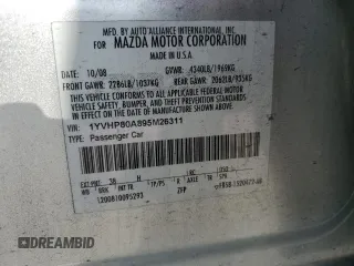 2009 Mazda 6 with VIN 1YVHP80A895M26311, listed as a Copart auction lot 63041255 with 103,156 mi miles and Salvage title. Bid and sale history available at DreamBid. Image 13.