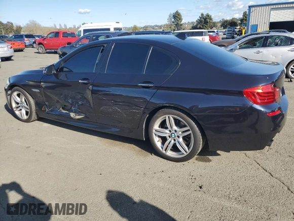 2015 BMW 5 Series 535i with VIN WBA5B1C5XFG127381, listed as a Copart auction lot 51338675 with 123,596 mi miles and Salvage Title. Bid and sale history available at carsss.com. Image 2.