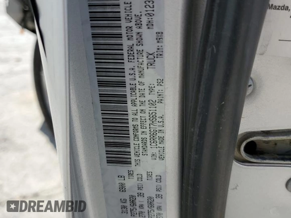 2017 Ram 1500 SLT with VIN 1C6RR6GT7HS651102, listed as a Copart auction lot 58850225 with 151,922 mi miles and Salvage title. Bid and sale history available at DreamBid. Image 12.