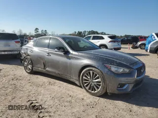 2021 Infiniti Q50 Luxe with VIN JN1EV7BP9MM702524, listed as a Copart auction lot 48579785 with 28,627 mi miles and Salvage title. Bid and sale history available at DreamBid. Image 4.
