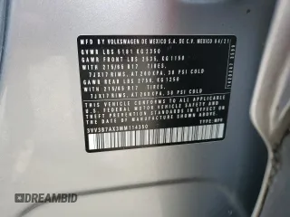 2021 Volkswagen Tiguan SE z VIN 3VV3B7AX3MM114350, wystawiony jako Copart lot #58777075 z przebiegiem 87 554 mil mil oraz Szkoda całkowita • Salvage title. Historia ofert i sprzedaży dostępna na DreamBid. Obrazek 14.