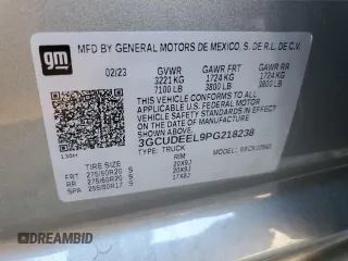 2023 Chevrolet Silverado 1500 with VIN 3GCUDEEL9PG218238, listed as a Copart auction lot 47062895 with 41,287 mi miles and Salvage Title. Bid and sale history available at DreamBid. Image 13.