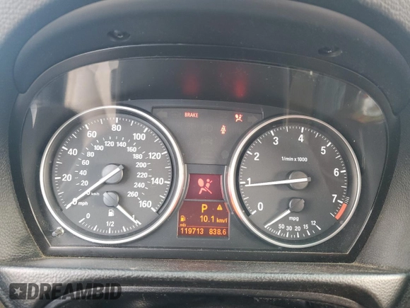 2011 BMW 3 Series 328i xDrive with VIN WBAPK7C50BA818105, listed as a Copart auction lot 45347835 with 119,713 mi miles and Salvage Title. Bid and sale history available at carsss.com. Image 9.