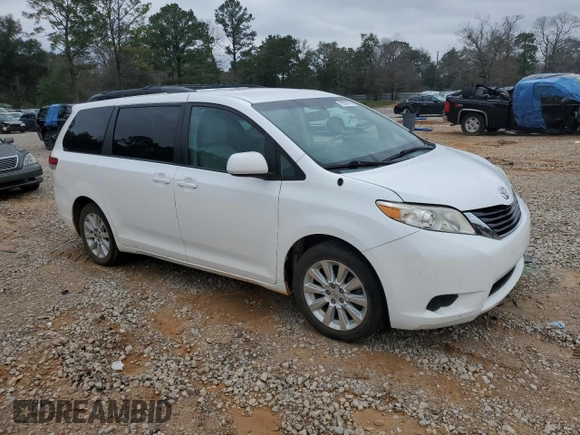 2012 Toyota Sienna LE with VIN 5TDJK3DC0CS043968, listed as a Copart auction lot 45854755 with 166,196 mi miles and Salvage Title. Bid and sale history available at carsss.com. Image 4.