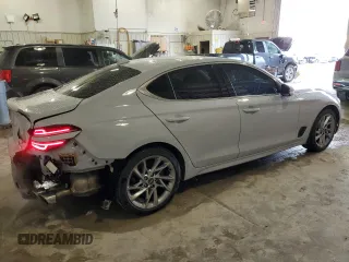 2022 Genesis G70 2.0T with VIN KMTG34TA2NU092828, listed as a Copart auction lot 47296105 with 15,737 mi miles and Salvage title. Bid and sale history available at DreamBid. Image 3.