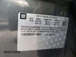 2017 Cadillac CT6 Luxury RWD with VIN 1G6KC5RXXHU149634, listed as a Copart auction lot 77907824 with 150,902 mi miles and Salvage title. Bid and sale history available at DreamBid. Image 13.