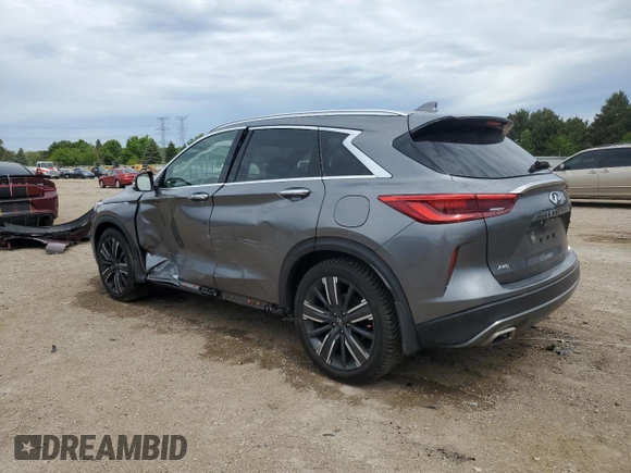 2021 Infiniti QX50 Luxe with VIN 3PCAJ5BB3MF120184, listed as a Copart auction lot 58276615 with 59,974 mi miles and Salvage title. Bid and sale history available at DreamBid. Image 2.