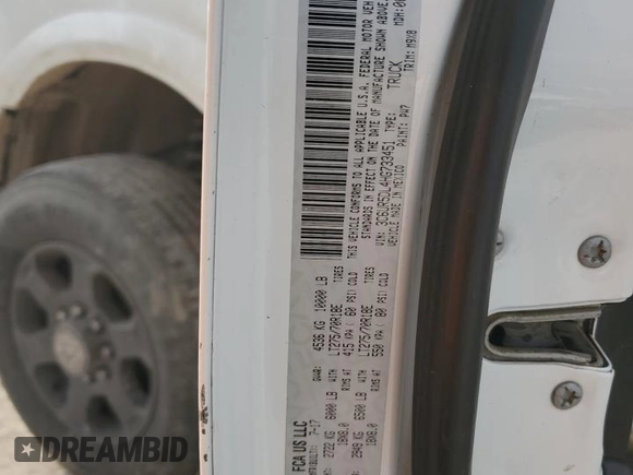 2017 Ram 2500 SLT with VIN 3C6UR5DL4HG733451, listed as a Copart auction lot 87369004 with 275,940 mi miles and Salvage title. Bid and sale history available at DreamBid. Image 12.