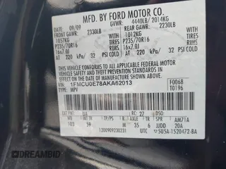 2010 Ford Escape Limited с VIN 1FMCU0E78AKA62013, выставлен на аукционе IAAI как лот 42426819 с пробегом 196 842 миль миль и . История ставок и продаж доступна на DreamBid. Изображение 9.
