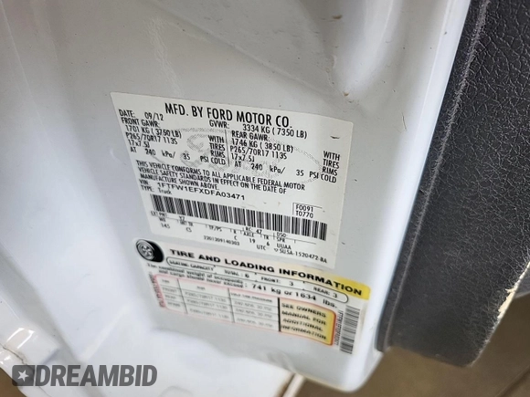 2013 Ford F-150 XL with VIN 1FTFW1EFXDFA03471, listed as a IAAI auction lot 42717424 with 133,533 mi miles and . Bid and sale history available at DreamBid. Image 25.