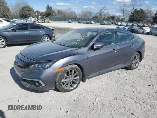 2021 Honda Civic Sedan EX with VIN 19XFC1F39ME008135, listed as a Copart auction lot 47146795 with 77,036 mi miles and Salvage Title. Bid and sale history available at carsss.com. Image 1.
