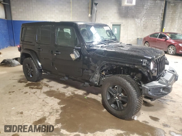 2021 Jeep Wrangler Unlimited Sahara z VIN 1C4HJXEN8MW772617, wystawiony jako Copart lot #50134815 z przebiegiem 41 705 mil mil oraz Szkoda całkowita • Salvage title. Historia ofert i sprzedaży dostępna na DreamBid. Obrazek 4.