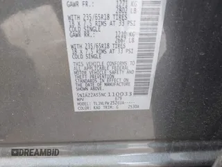 2022 Nissan Murano S z VIN 5N1AZ2AS5NC110033, wystawiony jako IAAI lot #41503318 z przebiegiem 55 733 mil mil oraz . Historia ofert i sprzedaży dostępna na DreamBid. Obrazek 9.