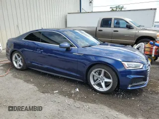 2018 Audi A5 Premium Plus with VIN WAUTNAF5XJA135051, listed as a Copart auction lot 55490655 with 28,152 mi miles and Salvage Title. Bid and sale history available at DreamBid. Image 4.