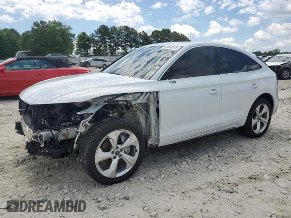 2022 Audi Q5 Sportback S line Premium Plus with VIN WA15AAFY2N2049972, listed as a Copart auction lot 56050245 with 42,730 mi miles and Salvage title. Bid and sale history available at DreamBid. Image 1.