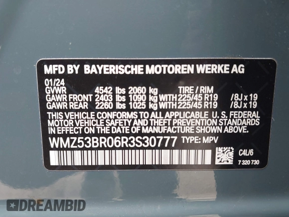 2024 MINI Countryman Cooper S with VIN WMZ53BR06R3S30777, listed as a IAAI auction lot 41903400 with 8,300 mi miles and . Bid and sale history available at DreamBid. Image 9.