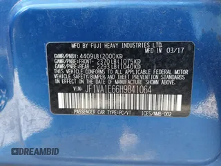 2017 Subaru WRX Premium with VIN JF1VA1E66H9841064, listed as a IAAI auction lot 42641768 with 147,369 mi miles and . Bid and sale history available at DreamBid. Image 9.