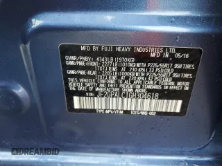 2016 Subaru Crosstrek Limited with VIN JF2GPALC1GH304618, listed as a Copart auction lot 55850045 with 56,597 mi miles and Salvage title. Bid and sale history available at DreamBid. Image 12.