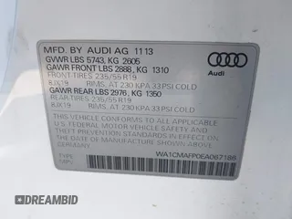 2014 Audi Q5 Premium Plus z VIN WA1CMAFP0EA067186, wystawiony jako IAAI lot #42341367 z przebiegiem 109 463 mil mil oraz . Historia ofert i sprzedaży dostępna na DreamBid. Obrazek 9.