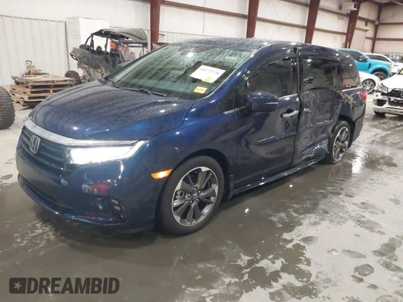 2024 Honda Odyssey Elite with VIN 5FNRL6H92RB005123, listed as a IAAI auction lot 41572778 with 9,312 mi miles. Bid and sale history available at carsss.com. Image 2.