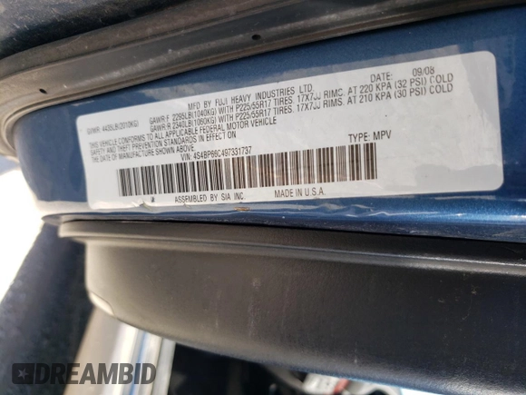 2009 Subaru Outback Ltd with VIN 4S4BP66C497331737, listed as a Copart auction lot 78360184 with 171,941 mi miles and Salvage Title. Bid and sale history available at carsss.com. Image 13.
