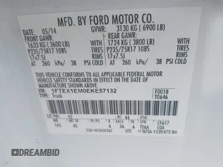 2014 Ford F-150 XL with VIN 1FTEX1EM0EKE57132, listed as a IAAI auction lot 41895499 with 260,186 mi miles and . Bid and sale history available at carsss.com. Image 9.