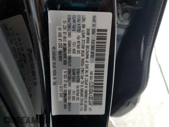 2021 Mazda CX-9 Carbon Edition with VIN JM3TCBDY7M0516272, listed as a Copart auction lot 62078735 with 81,424 mi miles and Salvage title. Bid and sale history available at DreamBid. Image 13.