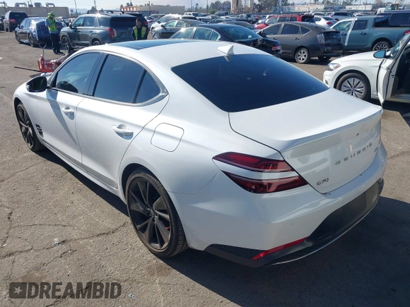 2023 Genesis G70 2.0T with VIN KMTG34TAXPU112861, listed as a IAAI auction lot 41320749 with 33,824 mi miles. Bid and sale history available at carsss.com. Image 3.