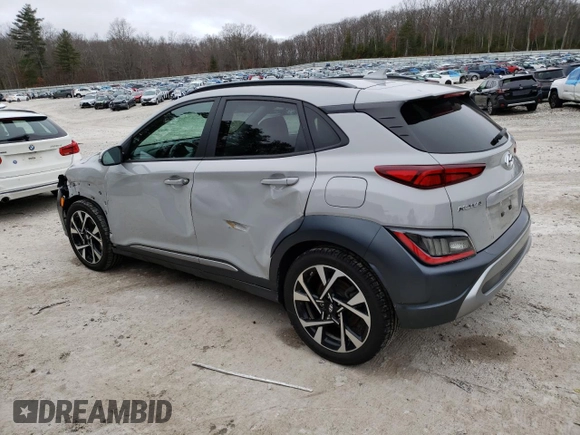 2022 Hyundai Kona Limited with VIN KM8K53A31NU795320, listed as a Copart auction lot 85536354 with 67,773 mi miles and Salvage Title. Bid and sale history available at carsss.com. Image 2.