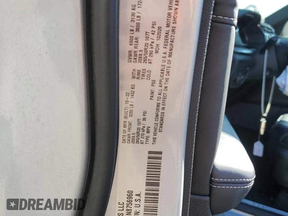 2022 Jeep Grand Cherokee Overland with VIN 1C4RJYD64N8756960, listed as a Copart auction lot 69174624 with 23,249 mi miles and Salvage title. Bid and sale history available at DreamBid. Image 15.
