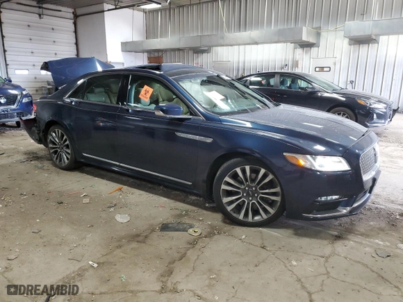 2017 Lincoln Continental Reserve with VIN 1LN6L9NC3H5623731, listed as a Copart auction lot 52857205 with 68,845 mi miles and Non Repairable. Bid and sale history available at carsss.com. Image 4.