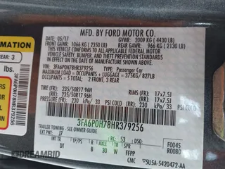 2017 Ford Fusion SE with VIN 3FA6P0H78HR379256, listed as a IAAI auction lot 42463766 with 129,066 mi miles and . Bid and sale history available at DreamBid. Image 9.