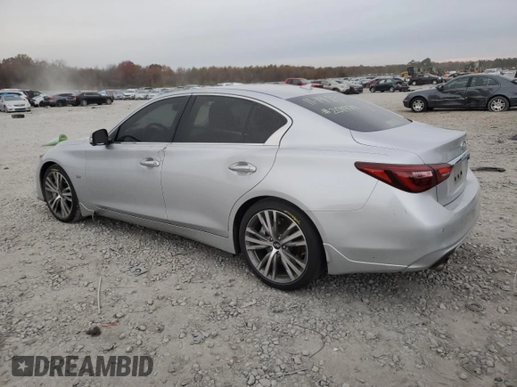 2021 Infiniti Q50 Red Sport 400 with VIN JN1FV7DP4MM850498, listed as a Copart auction lot 78503373 with 74,792 mi miles and Salvage Title. Bid and sale history available at DreamBid. Image 2.